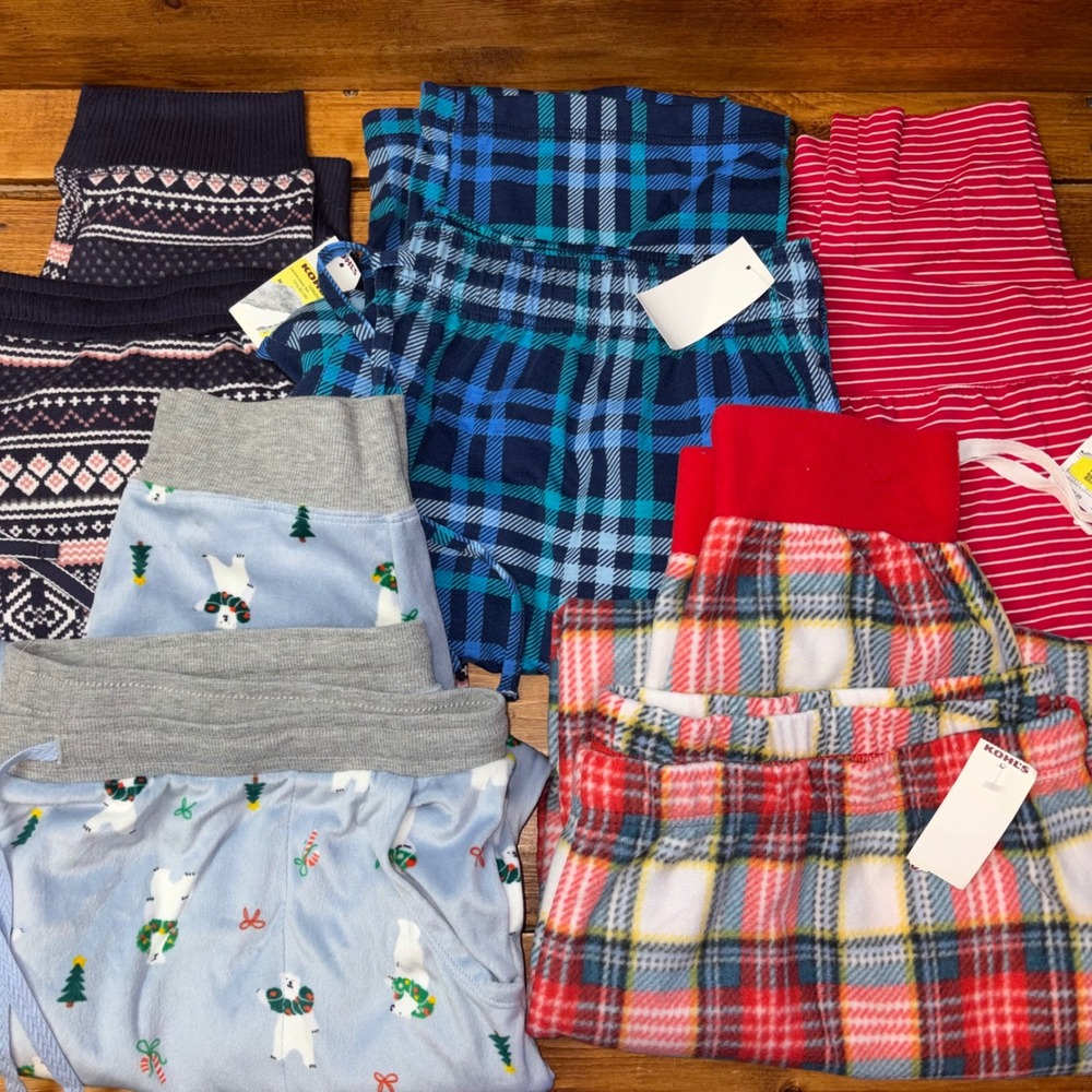 Cuddl Duds Sonoma Jammies Pajama Pants Lot x5 Women XXL Winter Holiday Plaid NEW